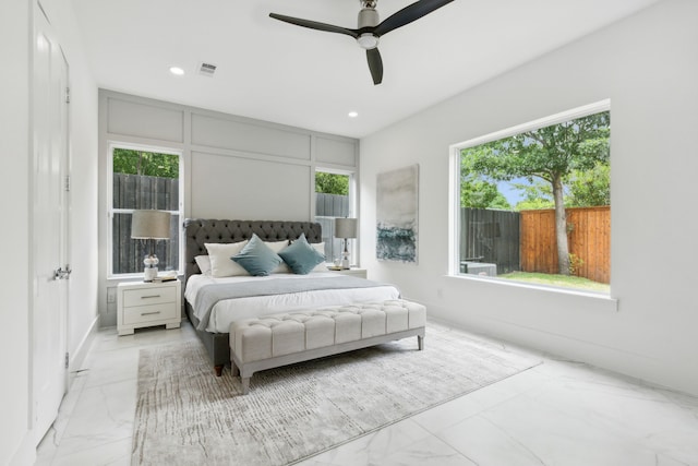 bedroom with ceiling fan