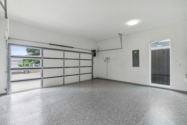 garage with electric panel