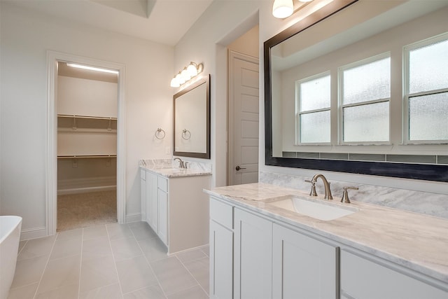 bathroom featuring vanity and tile patterned floors