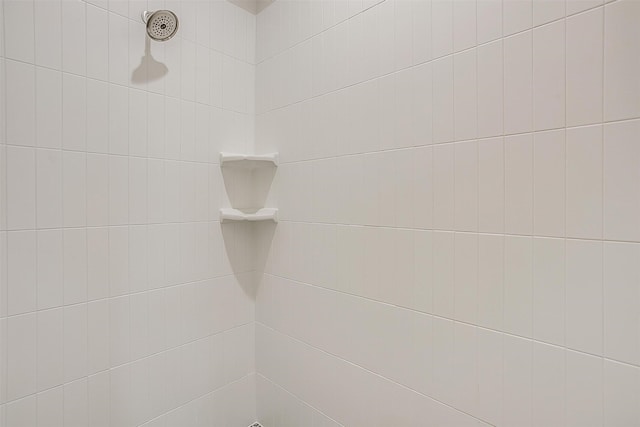 room details featuring a tile shower