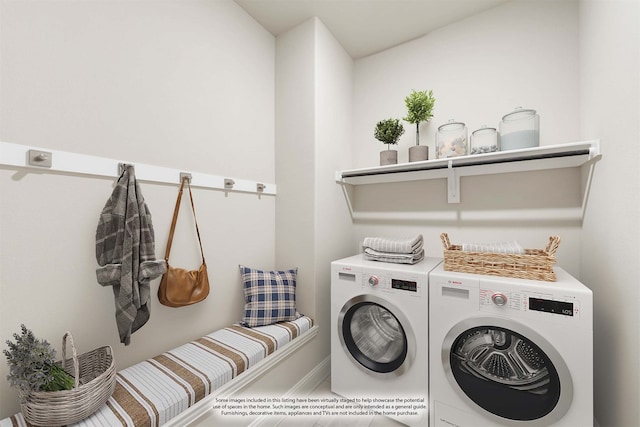 laundry room featuring independent washer and dryer