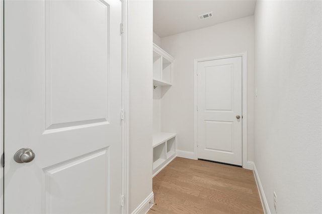 mudroom featuring light wood-type flooring