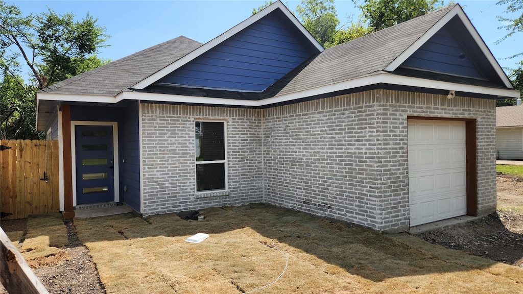 exterior space featuring a garage