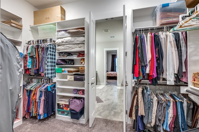 spacious closet featuring carpet