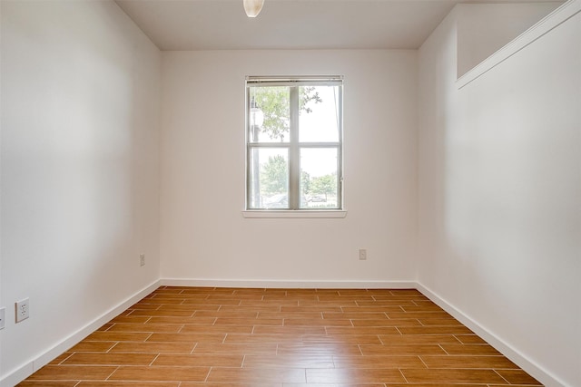 empty room with light wood-type flooring