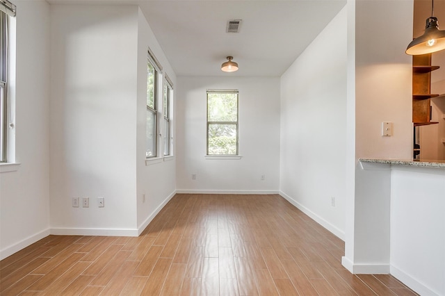 empty room featuring light wood-type flooring