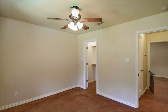 unfurnished bedroom with ceiling fan