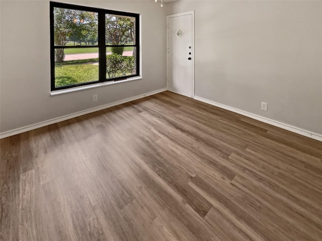 empty room featuring wood-type flooring