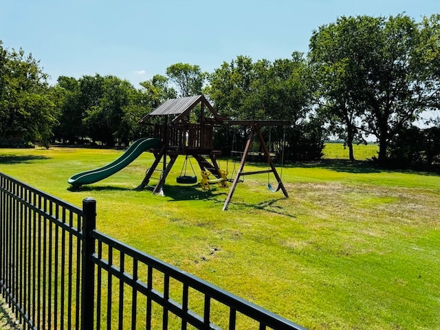 view of play area featuring a yard