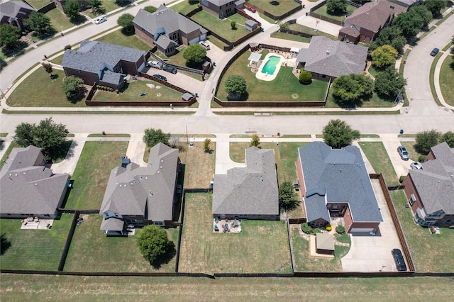 aerial view with a residential view