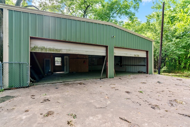 view of garage