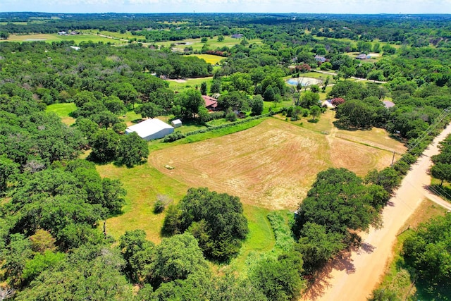 aerial view featuring a rural view