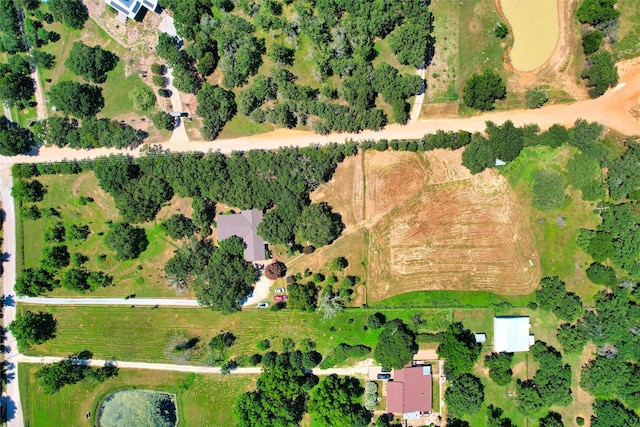 drone / aerial view with a rural view