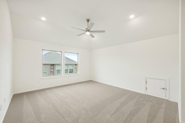 entryway with ceiling fan and light hardwood / wood-style floors