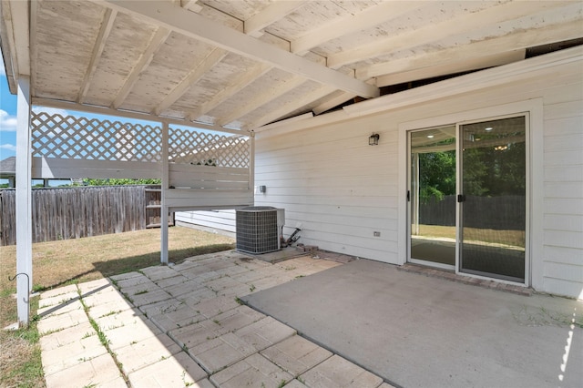 view of patio featuring central AC