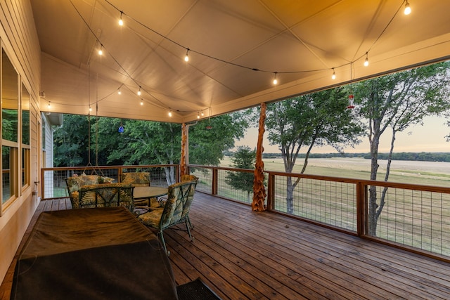 view of deck at dusk