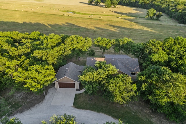 bird's eye view featuring a rural view