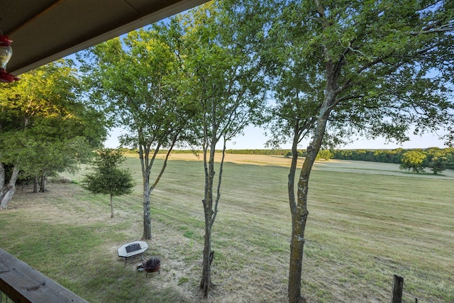 view of yard with a water view