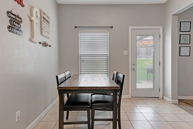 view of tiled dining room