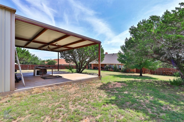 view of yard with a patio area