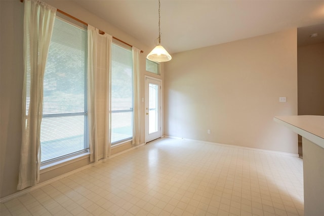 view of unfurnished dining area