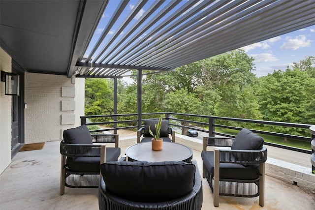 view of patio / terrace featuring a balcony