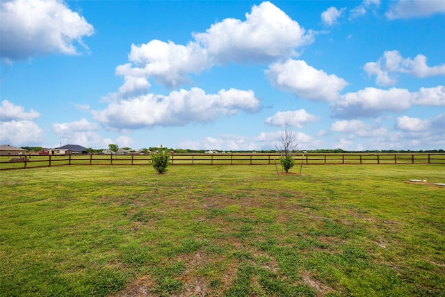 view of yard with a rural view