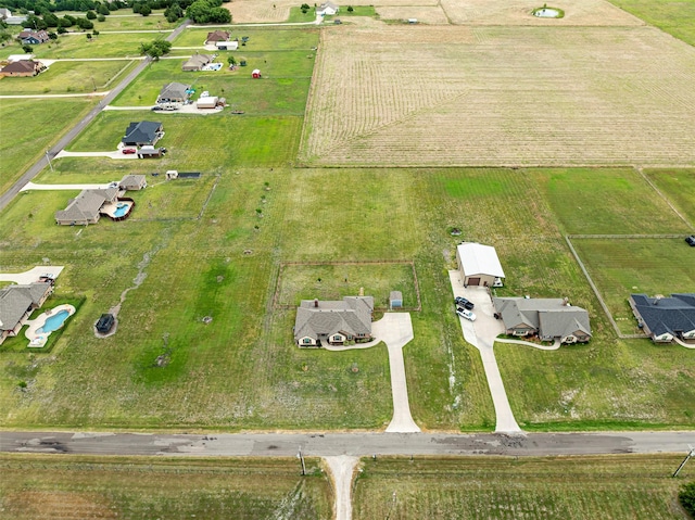 bird's eye view with a rural view