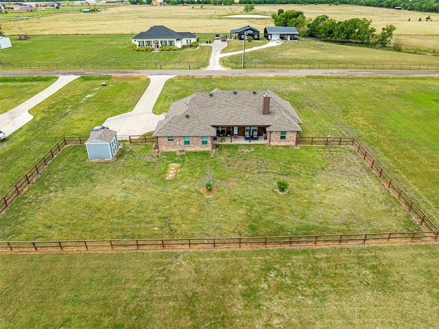 aerial view featuring a rural view