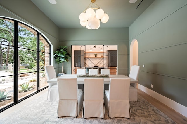 dining room with hardwood / wood-style flooring