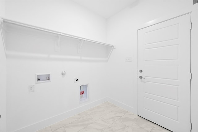 clothes washing area with gas dryer hookup, hookup for an electric dryer, and hookup for a washing machine