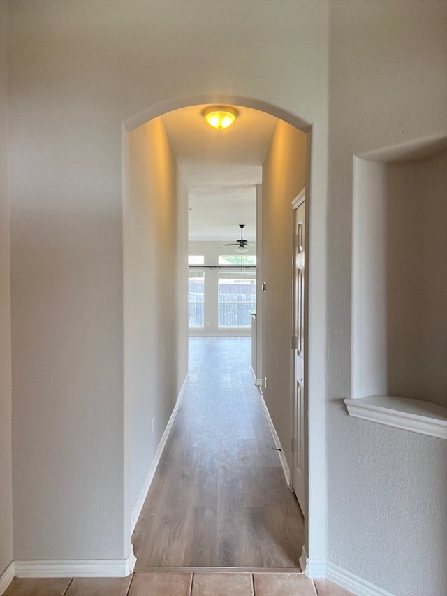 hall featuring hardwood / wood-style flooring