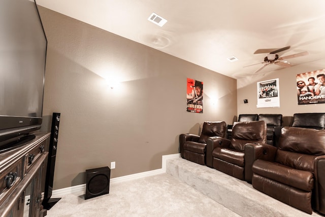 216 Laurel Creek Dr, Sherman, TX 75092 - carpeted home theater featuring a ceiling fan and baseboards