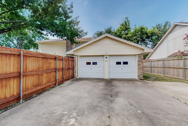 view of garage