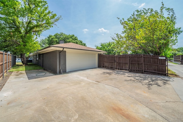 view of garage