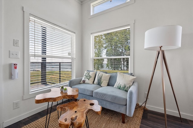 interior space featuring dark wood-type flooring