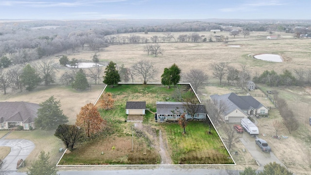 bird's eye view with a rural view