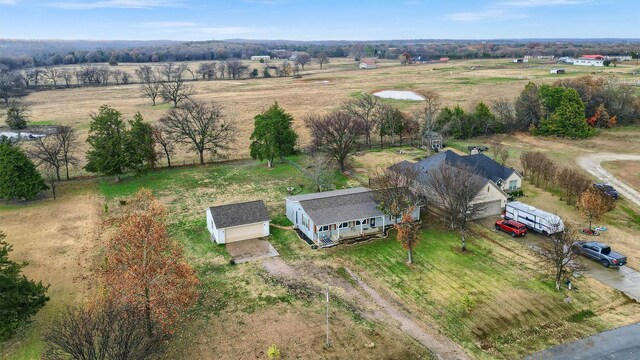 aerial view with a rural view