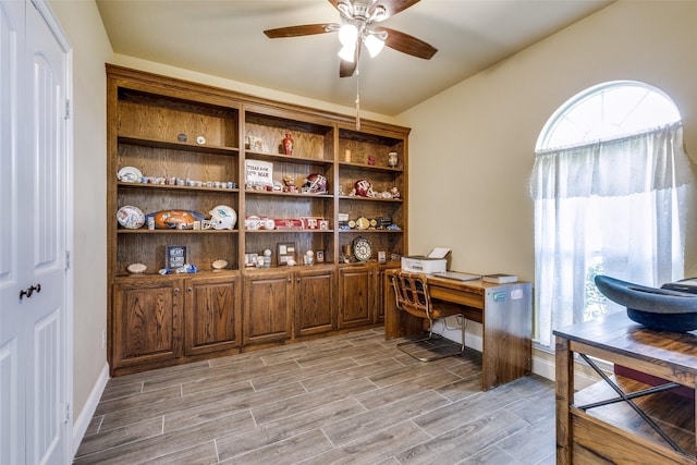 office featuring ceiling fan