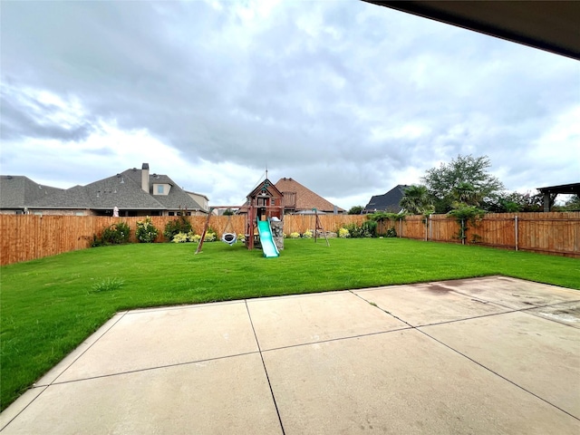 view of patio / terrace featuring a playground