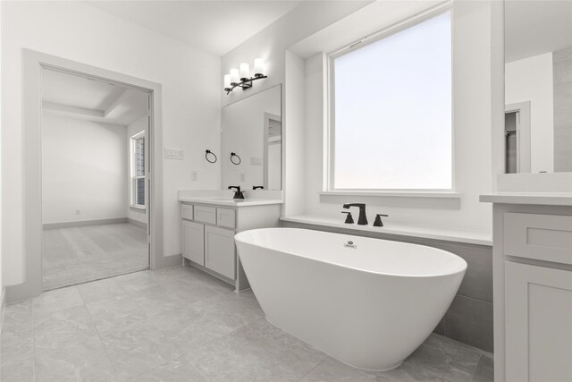 5249 Deep Creek Dr, Fort Worth, TX 76179 - full bathroom with a freestanding tub and vanity