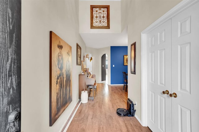 hallway featuring hardwood / wood-style flooring