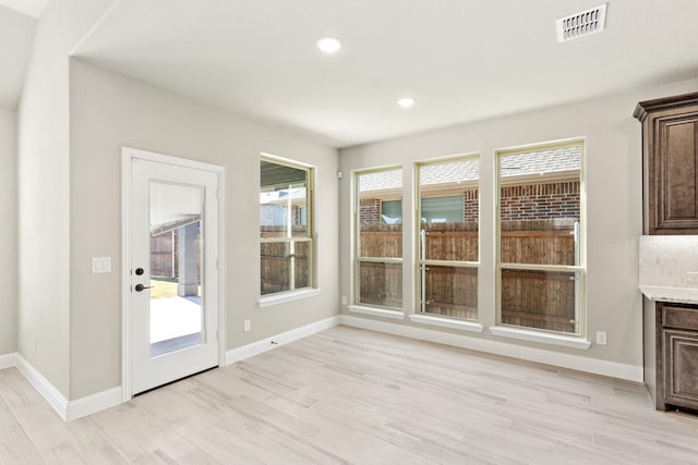 interior space featuring light hardwood / wood-style floors