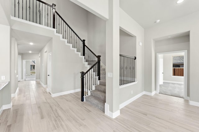 foyer featuring light wood-type flooring