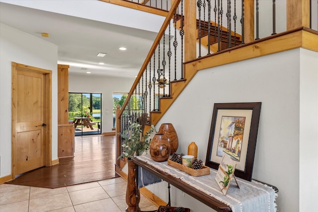 view of tiled entrance foyer