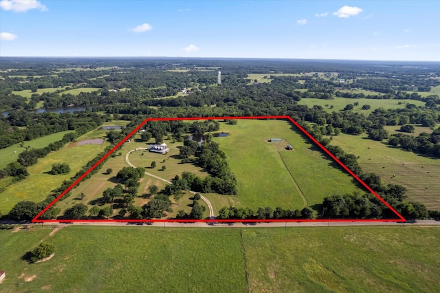 aerial view with a rural view