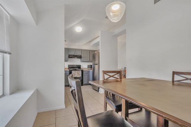 view of tiled dining area