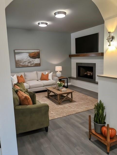 living room featuring hardwood / wood-style floors