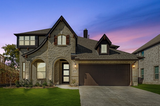 view of front of property featuring a yard