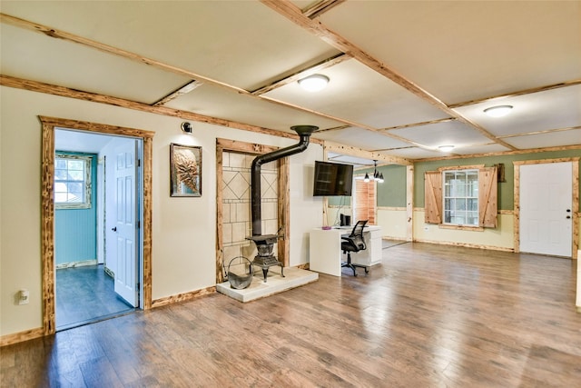 interior space with wood-type flooring